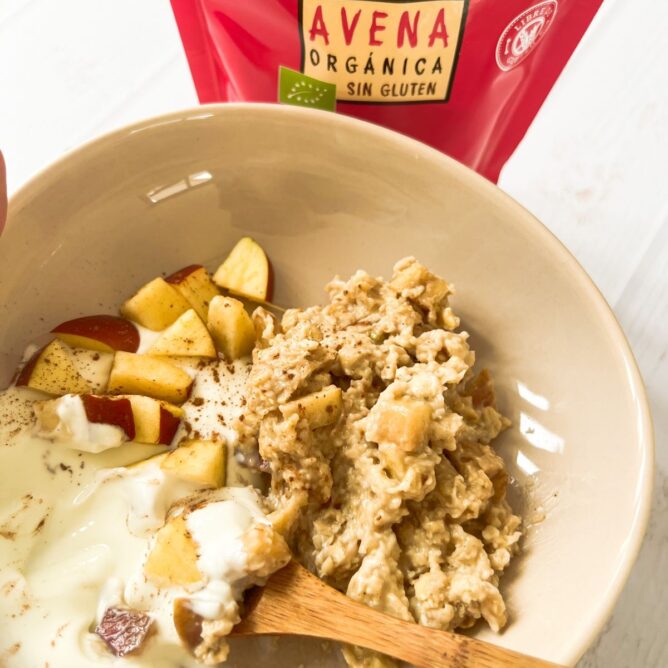 avena con manzana receta saludable desayuno