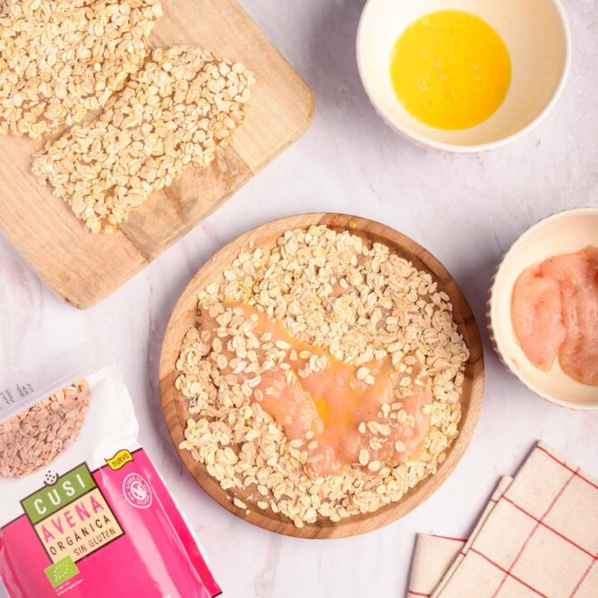 pollo crispy con avena receta fácil