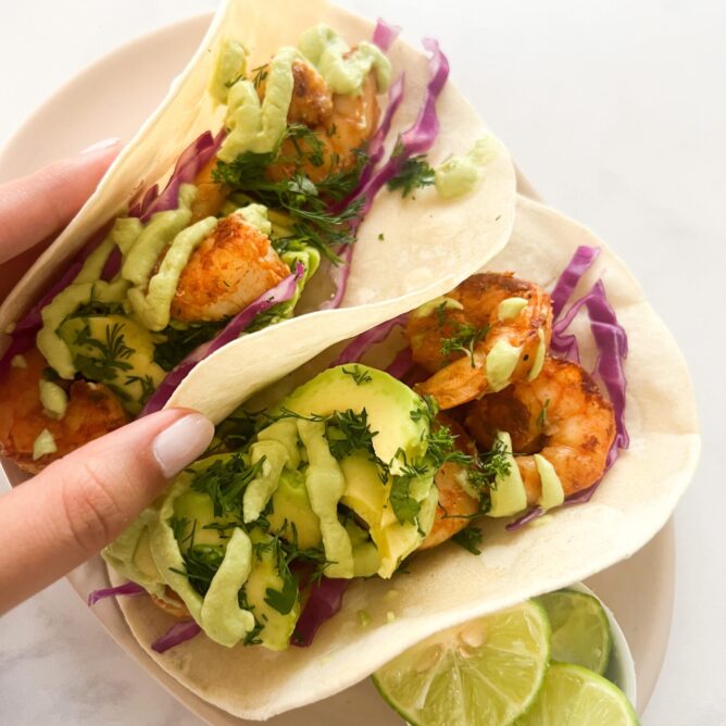 tacos de camarón menú semanal